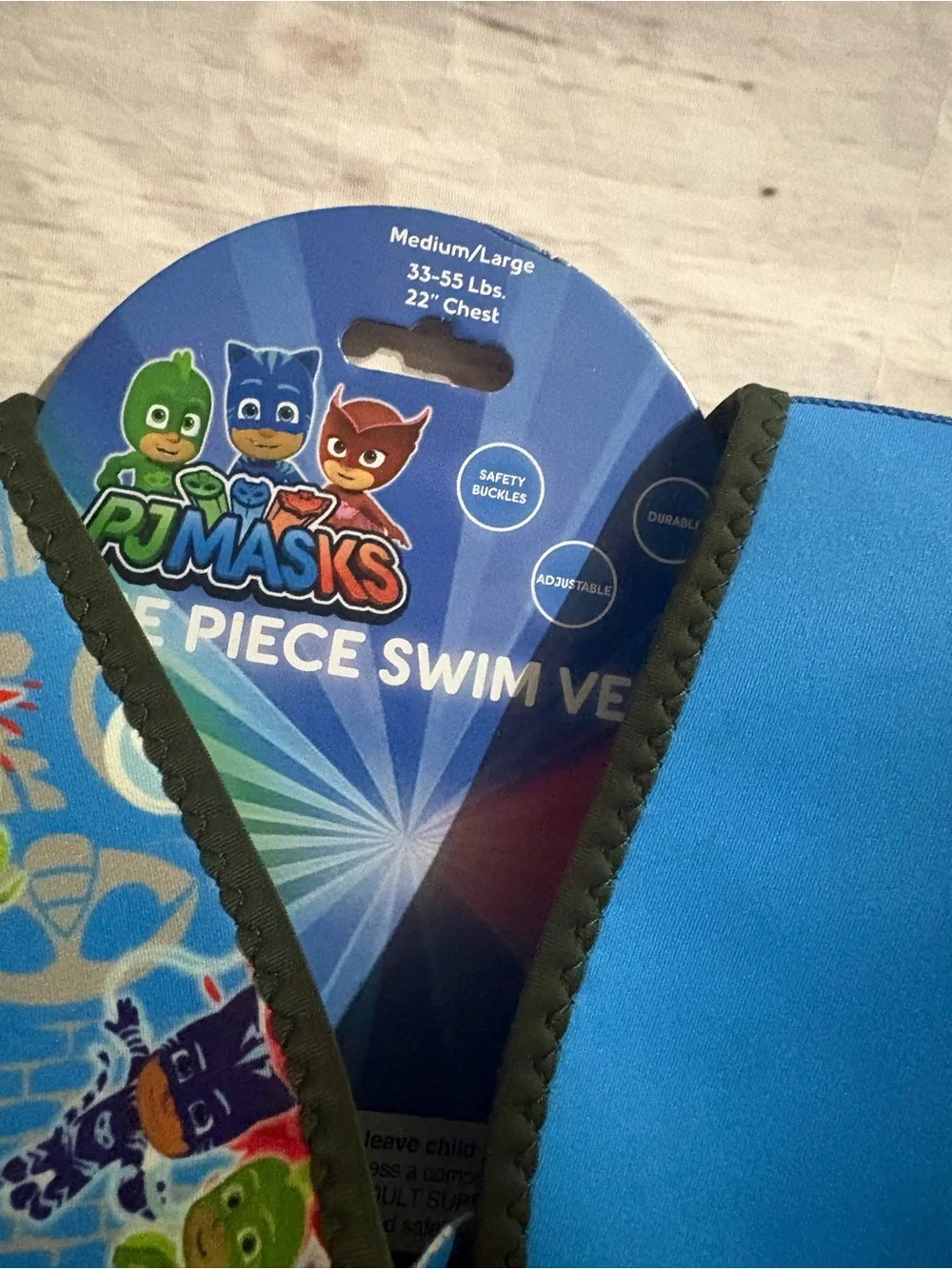Brand new PJ Masks Kids Blue Swim Vest Life Jacket 33-55lbs